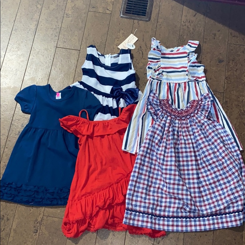 5 dresses 2T 24M Patriotic colors
